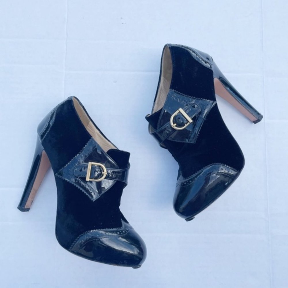 Charlotte Olympia Bootie Platform Oxford Bootie Black Heel Pump